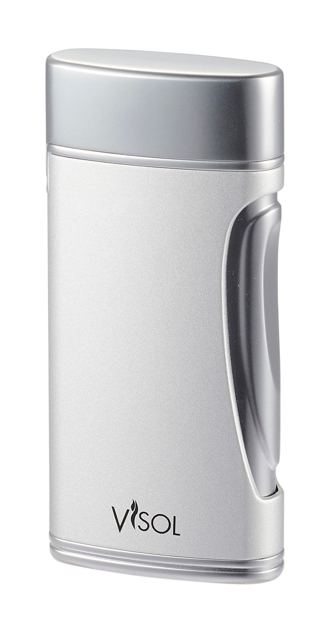Visol Duomatt Chrome Double Flame Cigar Lighter - Vlr3017004