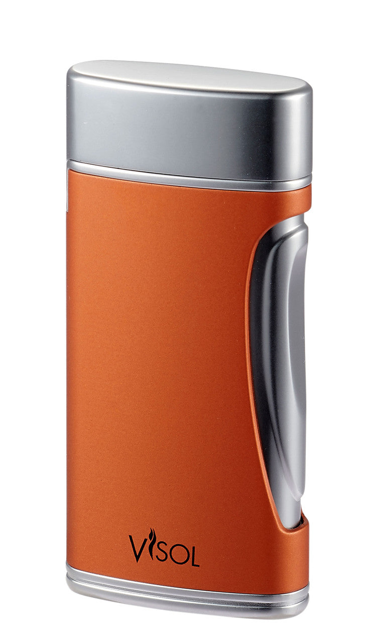 Visol Duomatt Burnt Orange Double Flame Cigar Lighter - Vlr3017006