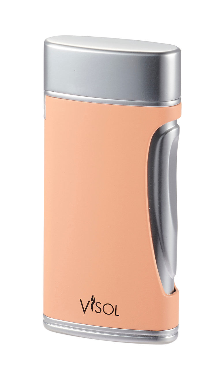 Visol Duomatt Salmon Double Flame Cigar Lighter - Vlr3017007