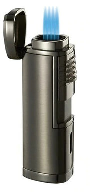 Visol Pyrgos Quad Flame Torch Lighter - Gunmetal - Crown Humidors