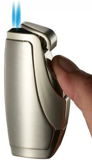 Visol Rio Triple Flame Torch Lighter - Brushed Nickel - Crown Humidors
