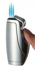 Visol Rio Triple Flame Torch Lighter - Brushed Chrome - Crown Humidors