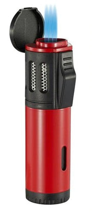 Visol Artemis Triple Flame Torch Lighter - Red - Crown Humidors