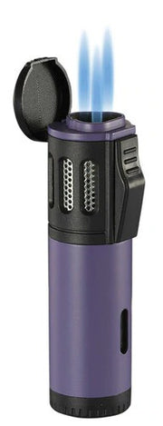 Visol Artemis Triple Torch Flame Lighter - Purple - Crown Humidors
