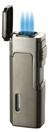 Visol Janus Triple Flame Torch Lighter - Gunmetal - Crown Humidors