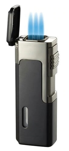 Visol Janus Triple Flame Torch Lighter - Black - Crown Humidors