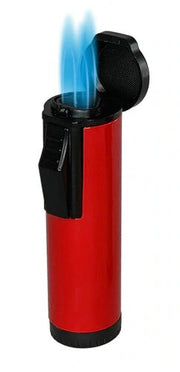 Visol Hades Red Lacquer Triple Torch Cigar Lighter - Crown Humidors