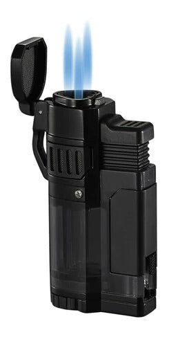 Visol Torre Black Matte Triple Flame Torch Lighter - Crown Humidors