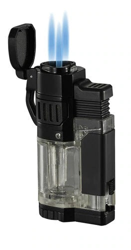 Visol Torre Clear Triple Flame Torch Lighter - Crown Humidors