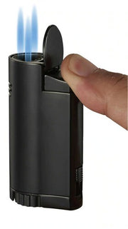 Visol Elbert Black Triple Flame Torch Lighter - Crown Humidors