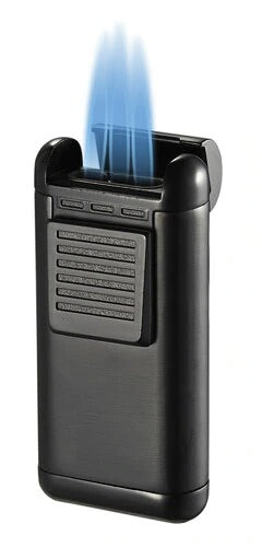 Visol Antero Black Triple Torch Cigar Lighter - Crown Humidors