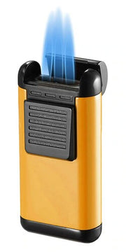 Visol Antero Yellow Lacquer Triple Torch Flame Cigar Lighter - Crown Humidors