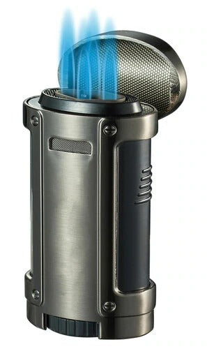 Visol Rhino Gunmetal Quad Torch Flame Cigar Lighter - Crown Humidors