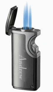Visol Hybrid Usb Gunmetal Triple Torch Cigar Lighter - Crown Humidors