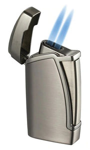 Visol Everest Gunmetal Dual Torch Flame Cigar Lighter - Crown Humidors