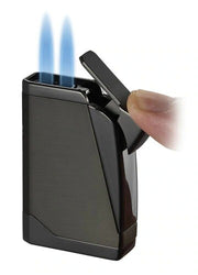 Visol Madrid Gunmetal Dual Torch Flame Cigar Lighter - Crown Humidors