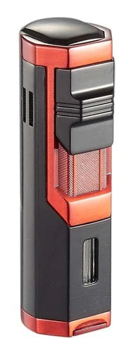 Visol Andes Triple Torch Cigar Lighter - Red and Black - Crown Humidors