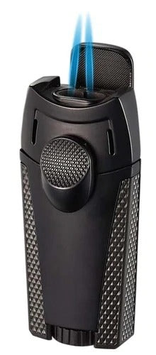 Visol Meru Dual Torch Cigar Lighter - Black - Crown Humidors