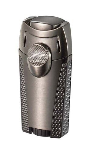 Visol Meru Dual Torch Cigar Lighter - Gun Metal - Crown Humidors