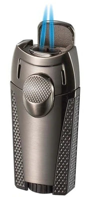Visol Meru Dual Torch Cigar Lighter - Gun Metal - Crown Humidors