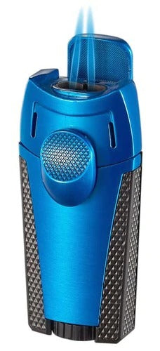 Visol Meru Dual Torch Cigar Lighter - Blue - Crown Humidors