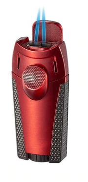 Visol Meru Dual Torch Cigar Lighter - Red - Crown Humidors