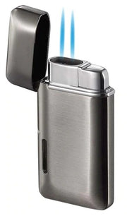Visol Nevis Dual Torch Cigar Lighter - Gun Metal - Crown Humidors