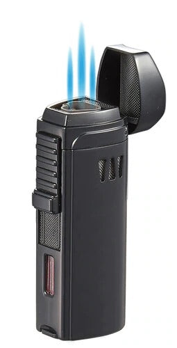 Visol Denali Triple Torch Cigar Lighter - Black - Crown Humidors