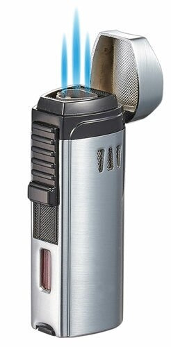 Visol Denali Triple Torch Cigar Lighter - Silver - Crown Humidors