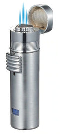 Visol Saddle Triple Torch Lighter - Silver - Crown Humidors