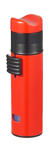 Visol Saddle Triple Torch Lighter - Red - Crown Humidors