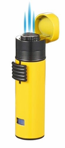 Visol Saddle Triple Torch Lighter -  Yellow - Crown Humidors