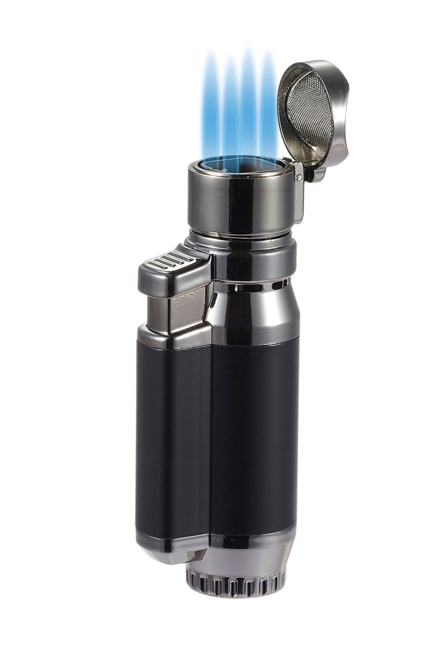 Visol Bulldog Quad Flame Cigar Lighter - Black - Vlr406009