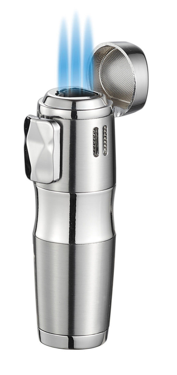 Visol Epic Triple Flame Silver Cigar Lighter - Vlr406703-Epic-Sl