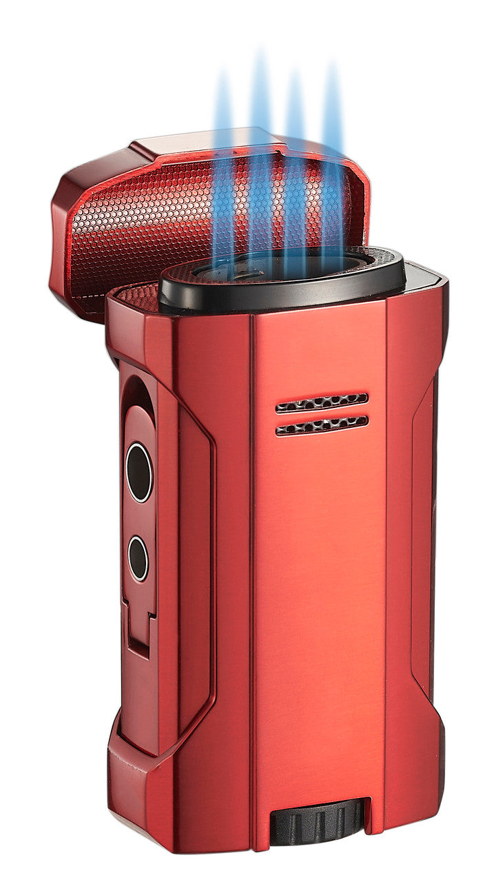 Visol Rhino 2.0 Red Quad Flame Cigar Lighter - Vlr406804-Rhino2-Rd