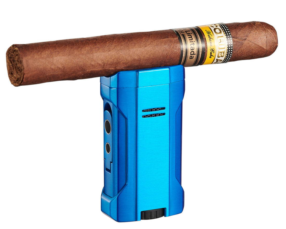 Visol Rhino 2.0 Blue Quad Flame Cigar Lighter - Vlr406805-Rhino2-Bu