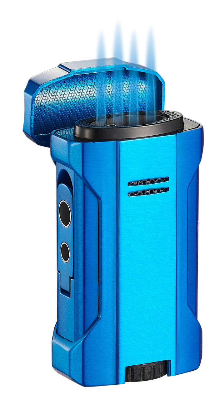 Visol Rhino 2.0 Blue Quad Flame Cigar Lighter - Vlr406805-Rhino2-Bu