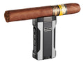 Visol Rhino 2.0 Black & Silver Quad Flame Cigar Lighter - Vlr406807-Rhino2-Slbk