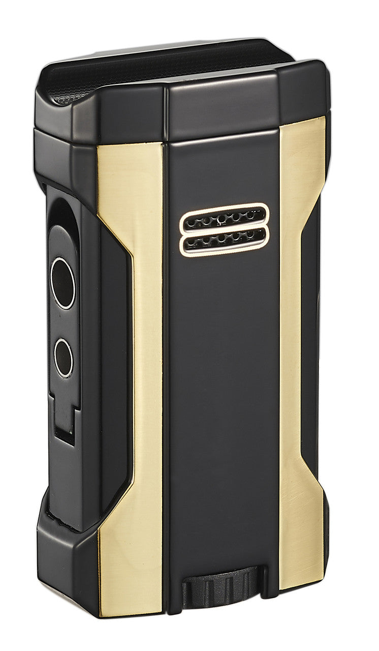 Visol Rhino 2.0 Black & Rose Gold Quad Flame Cigar Lighter - Vlr406809-Rhino2-Rgbk
