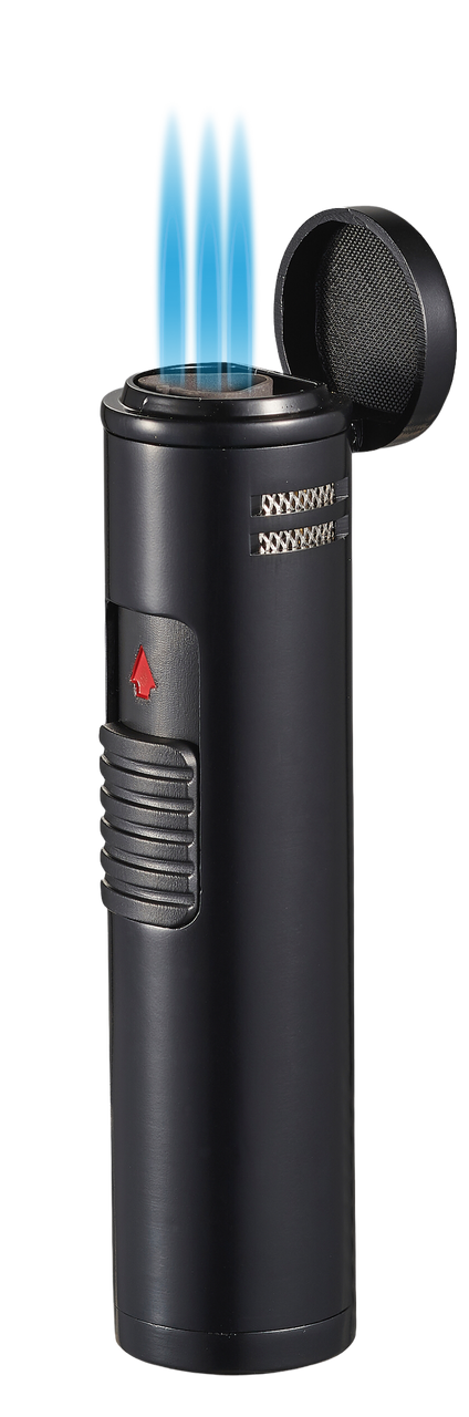 Visol Cobra Triple Flame Cigar Lighter - Black - Vlr406901-Cobra-Bk