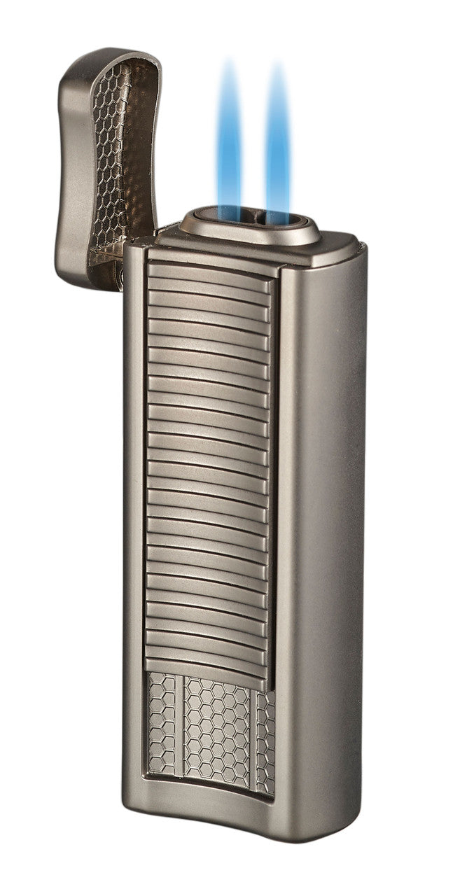 Visol Tiger Double Flame Cigar Lighter - Gunmetal - Vlr407002-Tiger-Gm