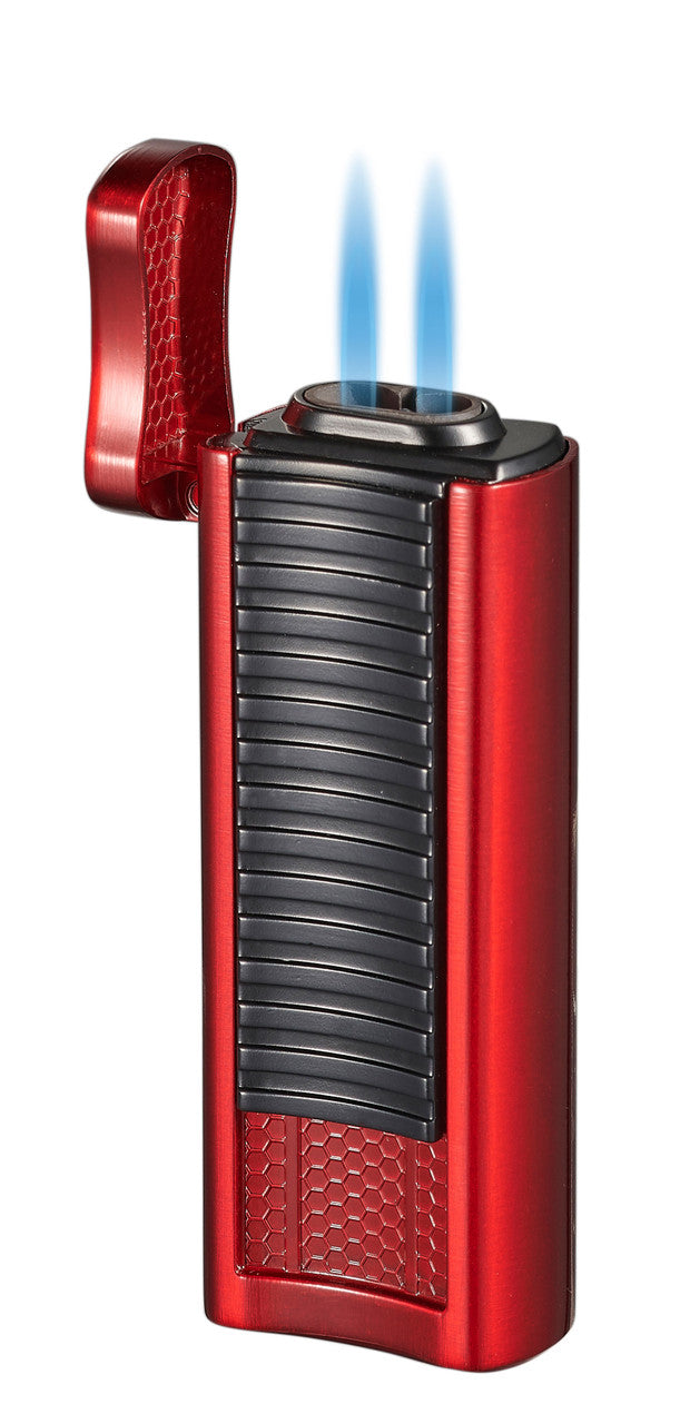 Visol Tiger Double Flame Cigar Lighter - Red - Vlr407005-Tiger-Rd