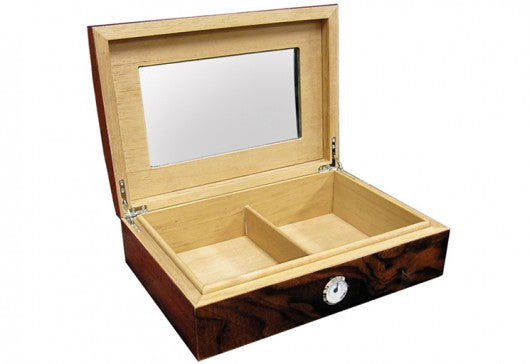 The Addison Walnut Desktop Humidor by Prestige Import Group - 40 Cigar ct - Crown Humidors