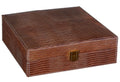 Prestige Imports 25 Ct. Brown Leather Gift Set w/ Matching Accessories - Crown Humidors