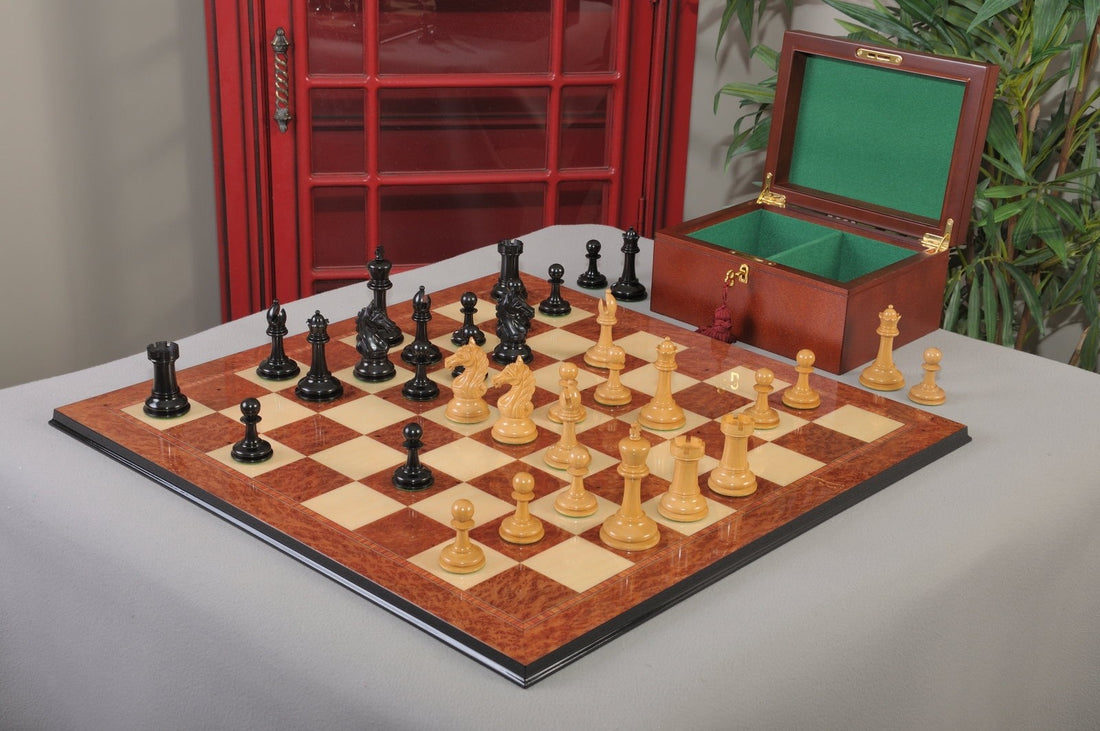 The Aversa Series Chess Set, Box, & Board Combination - Crown Humidors