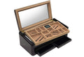 Prestige Imports 150 Ct. Jet Black High Gloss Humidor w/ Slide & Lock Dividers & Storage - Crown Humidors