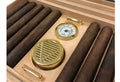 Prestige Imports African Obeche Techwood Lacquer Glasstop Humidor w/ Removable Cigar Bed - Crown Humidors