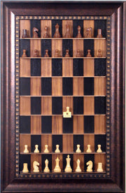 Straight Up Chess Board - Black Walnut Series with Checkered Bronze Frame - Crown Humidors