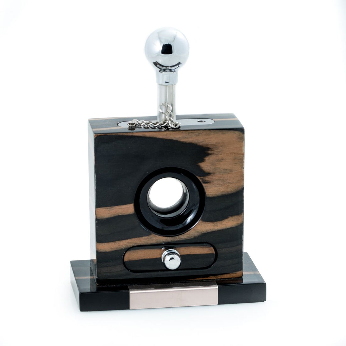 Bey-Berk Lacquered "Ebony" Wood Cigar Cutter - C114 - Crown Humidors