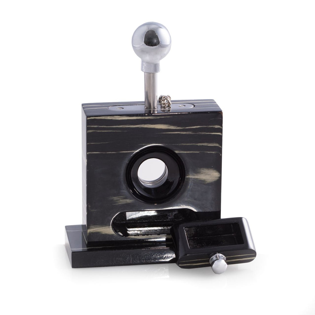 Bey-Berk Lacquered "Ebony" Wood Cigar Cutter - C116 - Crown Humidors